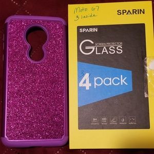 Motorola G7 Case and 3 Screen Protectors